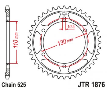 Звезда цепного привода JTR1876.44  jtr1876.44