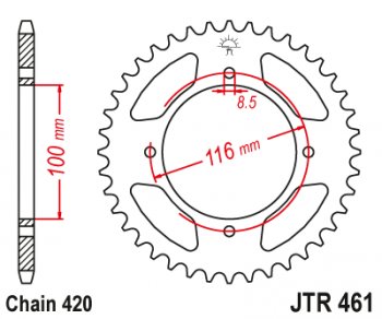Звезда цепного привода JTR461.51  jtr461.51