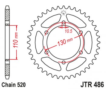 Звезда цепного привода JTR486.45  jtr486.45