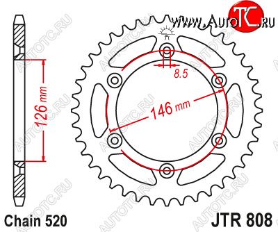 3 199 р. Звезда цепного привода JTR808.48SC  jtr808.48sc  с доставкой в г. Кемерово