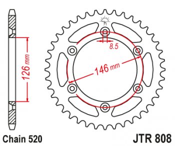 Звезда цепного привода JTR808.51SC  jtr808.51sc