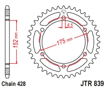 Звезда цепного привода JTR839.53  jtr839.53