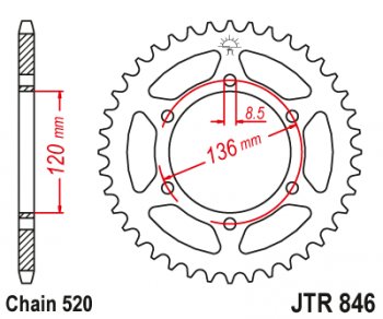 Звезда цепного привода JTR846.45  jtr846.45