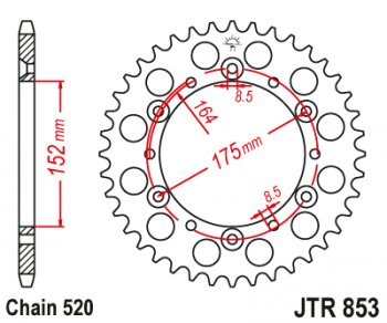 Звезда цепного привода JTR853.49  jtr853.49