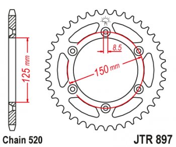 Звезда цепного привода JTR897.49SC  jtr897.49sc