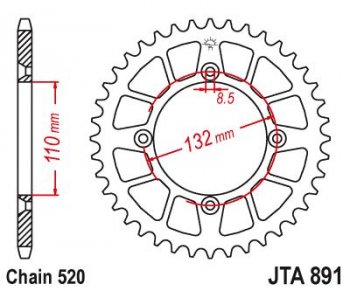 Звезда цепного привода JTA891.46ORG  jta891.46org