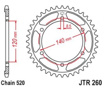 Звезда задняя Honda OEM 41201-MFB-000 (JTR260.37)  пм-00021769