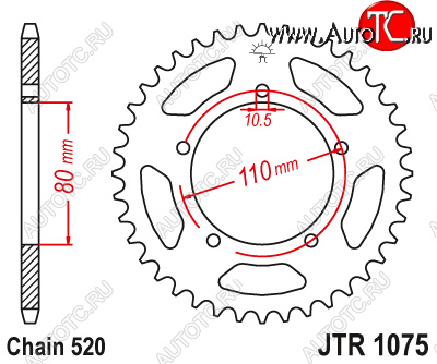 2 899 р. Звезда цепного привода JTR1075 36  jtr1075.36  с доставкой в г. Кемерово