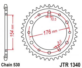Звезда цепного привода JTR1340 44  jtr1340.44