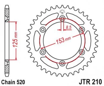 Звезда цепного привода JTR210 39  jtr210.39