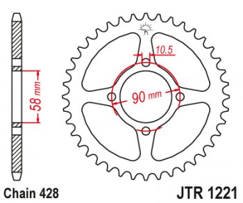 Звезда цепного привода JTR1221 44  jtr1221.44