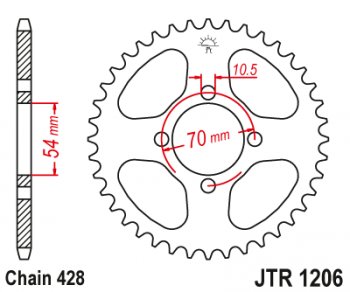 Звезда цепного привода JTR1206 42  jtr1206.42