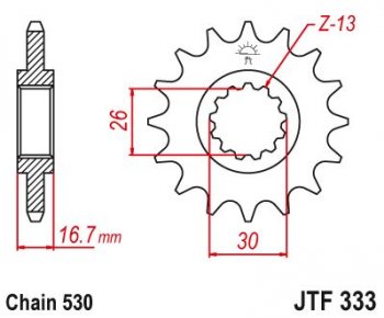 Звезда цепного привода JTF333 16  jtf333.16