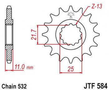 Звезда цепного привода JTF584 17  jtf584.17