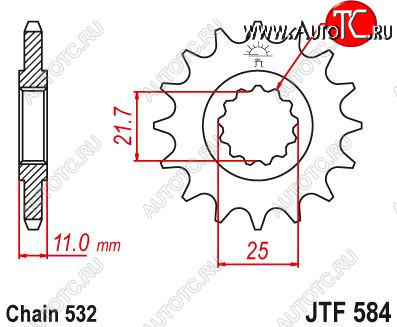 1 699 р. Звезда цепного привода JTF584 17  jtf584.17  с доставкой в г. Кемерово
