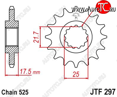 1 799 р. Звезда цепного привода JTF297 14  jtf297.14  с доставкой в г. Кемерово