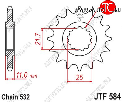 1 599 р. Звезда цепного привода JTF584 16  jtf584.16  с доставкой в г. Кемерово