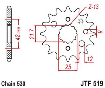 Звезда цепного привода JTF519 16  jtf519.16