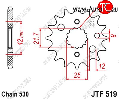 1 149 р. Звезда цепного привода JTF519 16  jtf519.16  с доставкой в г. Кемерово