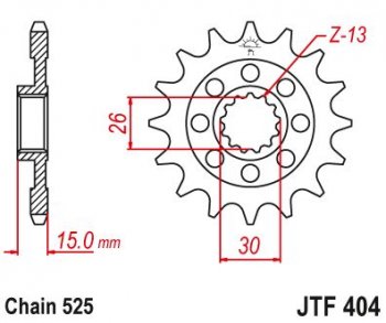 Звезда цепного привода JTF404 17  jtf404.17