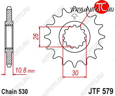 1 599 р. Звезда цепного привода JTF579 16  jtf579.16  с доставкой в г. Кемерово