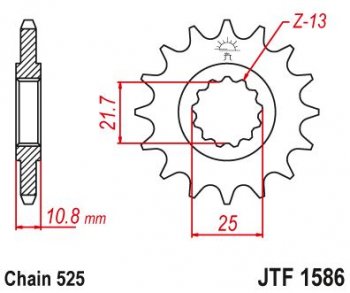 Звезда цепного привода JTF1586 16  jtf1586.16