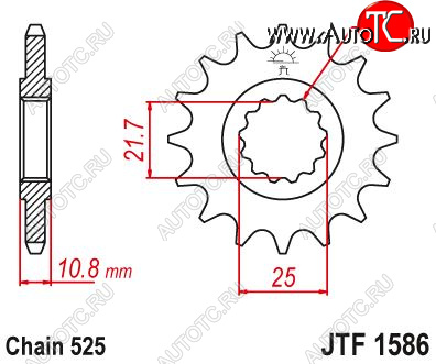 1 649 р. Звезда цепного привода JTF1586 16  jtf1586.16  с доставкой в г. Кемерово
