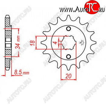 1 799 р. Звезда передняя ведущая Afam 20317 14 Зубов ( JTF270 14 )  пм-00017563  с доставкой в г. Кемерово