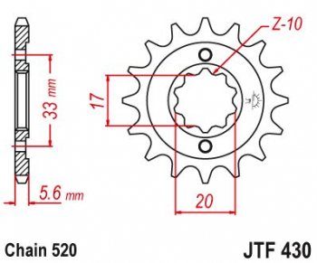 Звезда цепного привода JTF430 13  jtf430.13