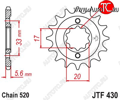 1 029 р. Звезда цепного привода JTF430 13  jtf430.13  с доставкой в г. Кемерово
