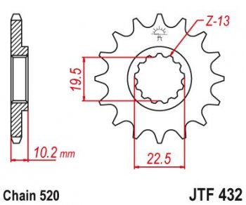 Звезда цепного привода JTF432 13sc  jtf432.13sc