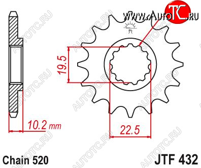 1 649 р. Звезда цепного привода JTF432 13sc  jtf432.13sc  с доставкой в г. Кемерово
