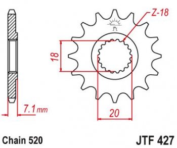 Звезда цепного привода JTF427 13sc  jtf427.13sc