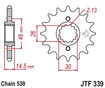Звезда цепного привода JTF339 16  jtf339.16