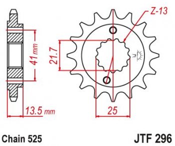 Звезда цепного привода JTF296 16  jtf296.16