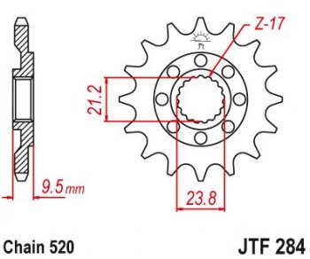 Звезда цепного привода JTF284 13sc  jtf284.13sc