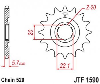 Звезда цепного привода JTF1590 13SC  jtf1590.13sc