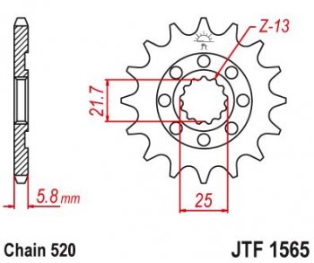 Звезда цепного привода JTF1565 13sc  jtf1565.13sc