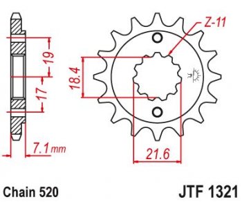 Звезда цепного привода JTF1321 13  jtf1321.13