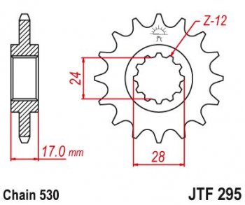 Звезда цепного привода JTF295 15  jtf295.15