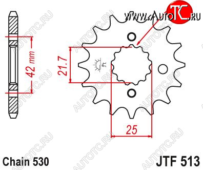 1 059 р. Звезда цепного привода JTF513 15  jtf513.15  с доставкой в г. Кемерово