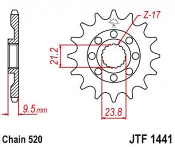 Звезда цепного привода JTF1441 13sc  jtf1441.13sc