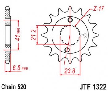 Звезда цепного привода JTF1322 15  jtf1322.15