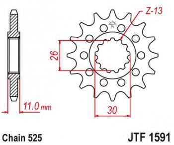 Звезда цепного привода JTF1591 16  jtf1591.16