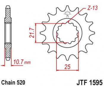 Звезда цепного привода JTF1595 16  jtf1595.16