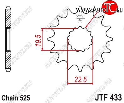 949 р. Звезда цепного привода JTF433 14  jtf433.14  с доставкой в г. Кемерово