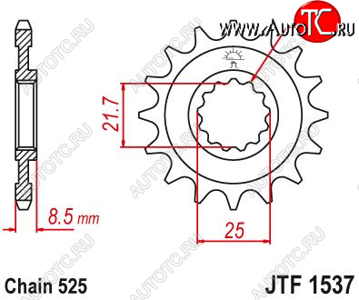 1 579 р. Звезда цепного привода JTF1537 17  jtf1537.17  с доставкой в г. Кемерово