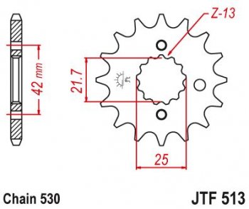 Звезда цепного привода JTF513 18  jtf513.18