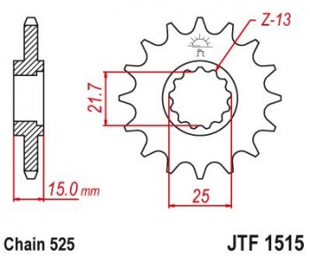 Звезда цепного привода JTF1515 15  jtf1515.15