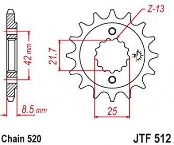 Звезда цепного привода JTF512 15  jtf512.15